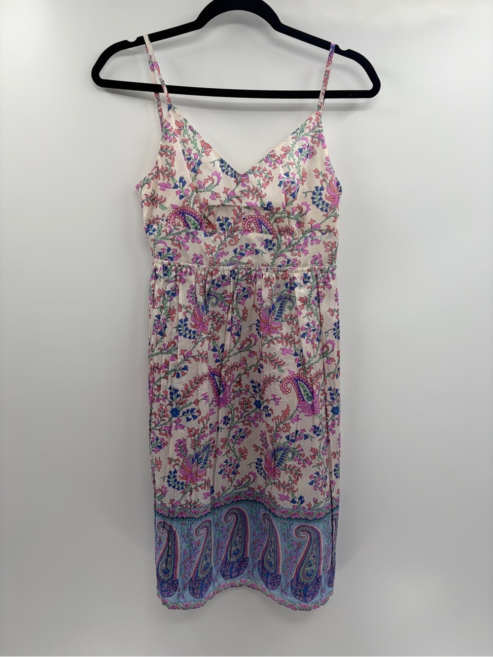 See by Chloe y2k 2010s paisley bohemian floral v neck midi silk dress size 4